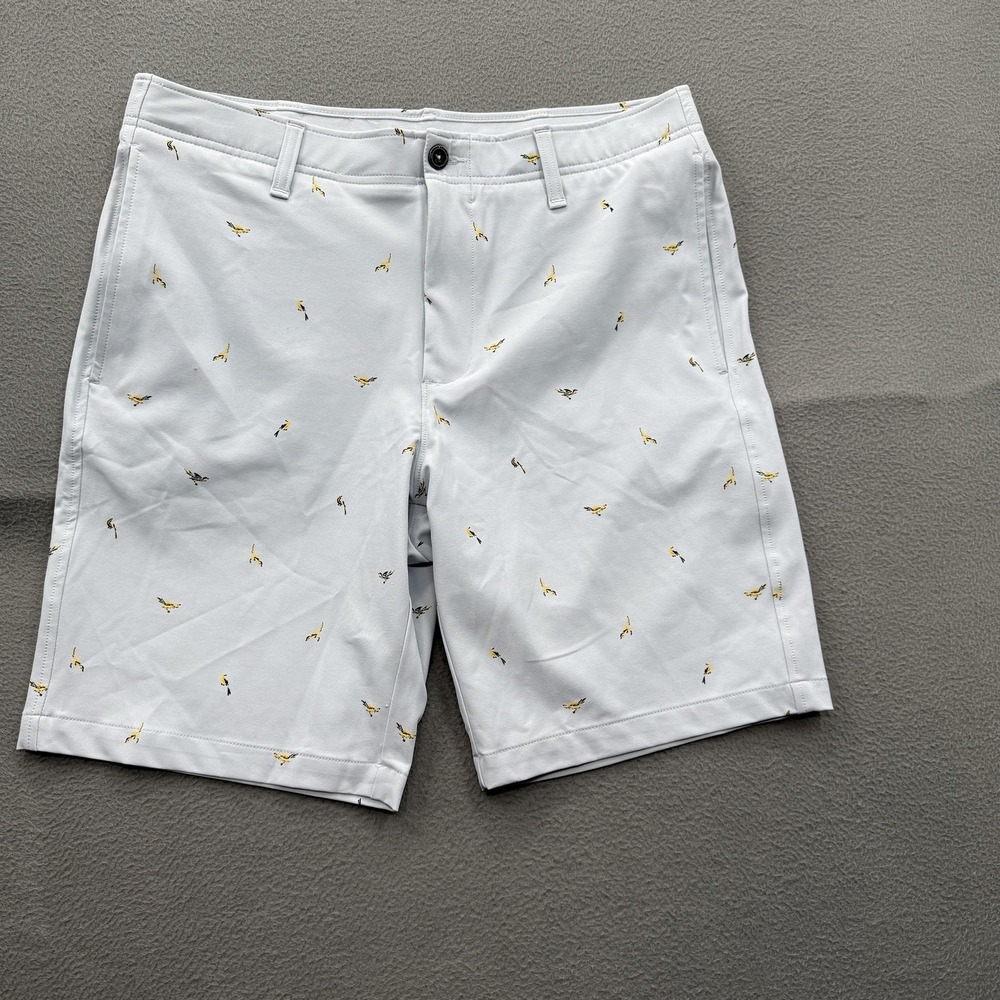 Under Armour Shorts Mens 34 Blue Chino Stretch 10 Inseam Animal Print